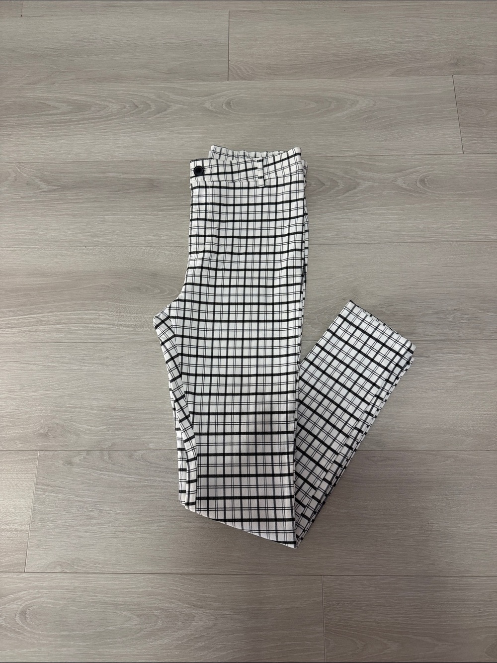 Garage NWT Black and White Windowpane Plaid Pants